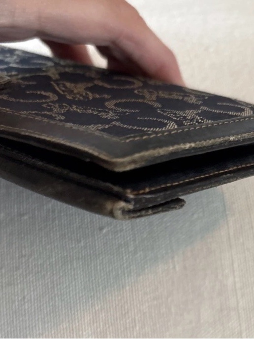 Celine Navy Blue Horse And Carriage Long Thin Wallet Canvas And Leather Vintage - Picture 13 of 15